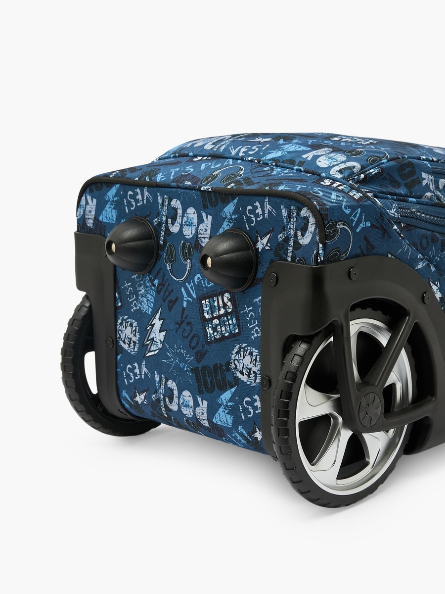 Graffiti Print Trolley Bag with Retractable Handle - 18 inch