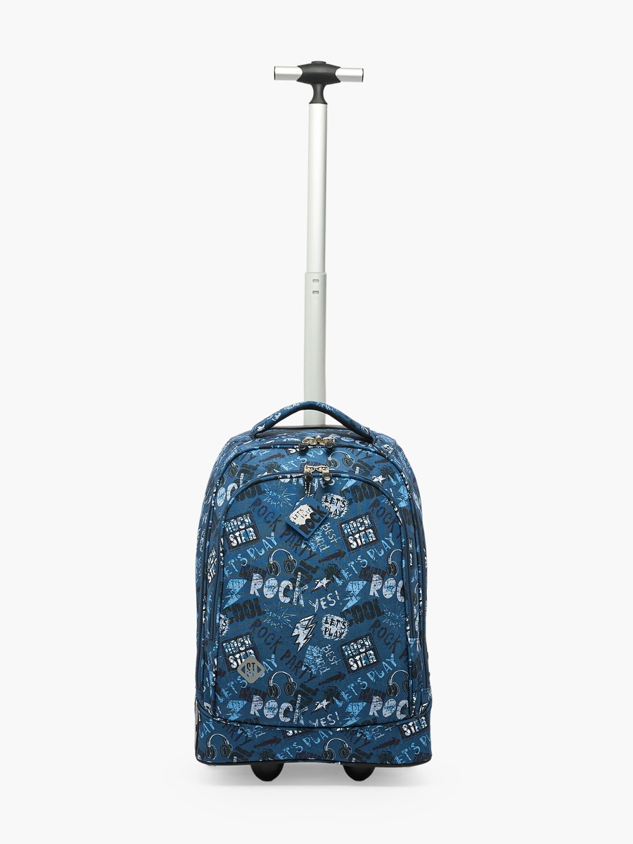 Graffiti Print Trolley Bag with Retractable Handle - 18 inch