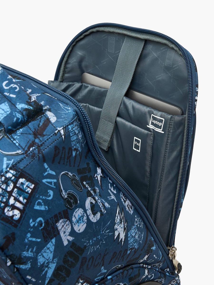 Graffiti Print Trolley Bag with Retractable Handle - 18 inch
