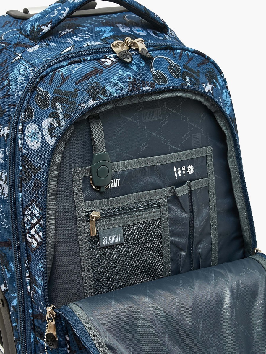 Graffiti Print Trolley Bag with Retractable Handle - 18 inch