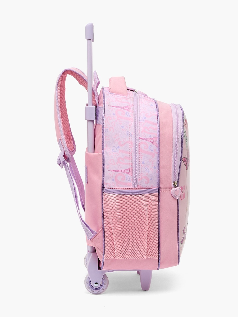 Paris Print 5-Piece School Trolley Bag Set with Lunch Box -16 inch