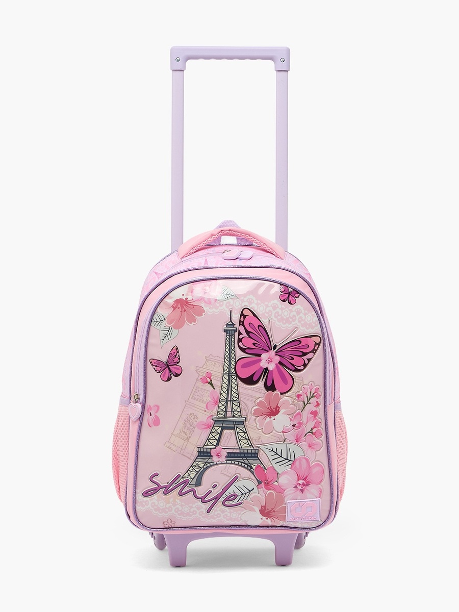 Paris Print 5-Piece School Trolley Bag Set with Lunch Box -16 inch