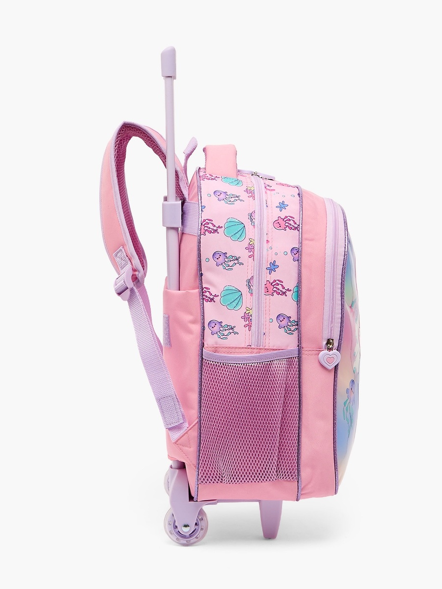 Mermaid 5-Piece School Trolley Bag Set with Lunch Box - 16 inch