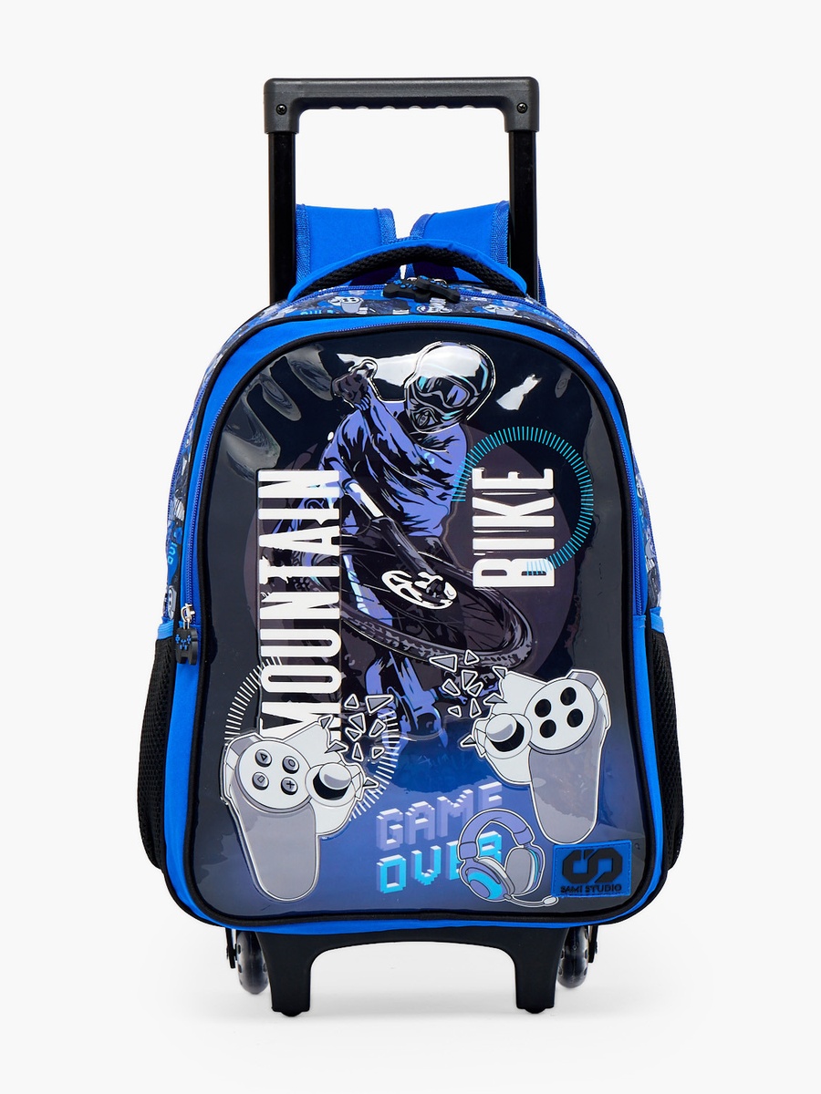 Game Print 5-Piece School Trolley Bag Set with Lunch Bag - 16 inch