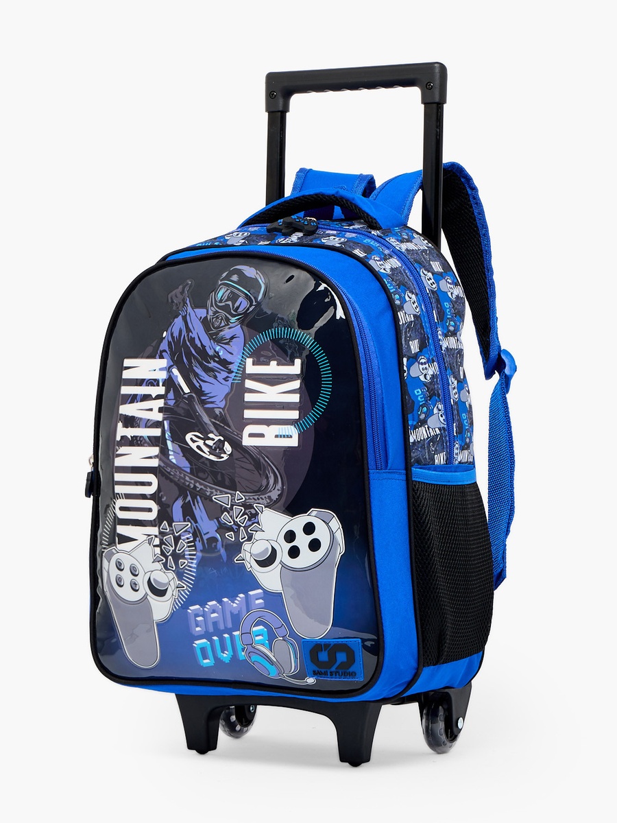 Game Print 5-Piece School Trolley Bag Set with Lunch Bag - 16 inch