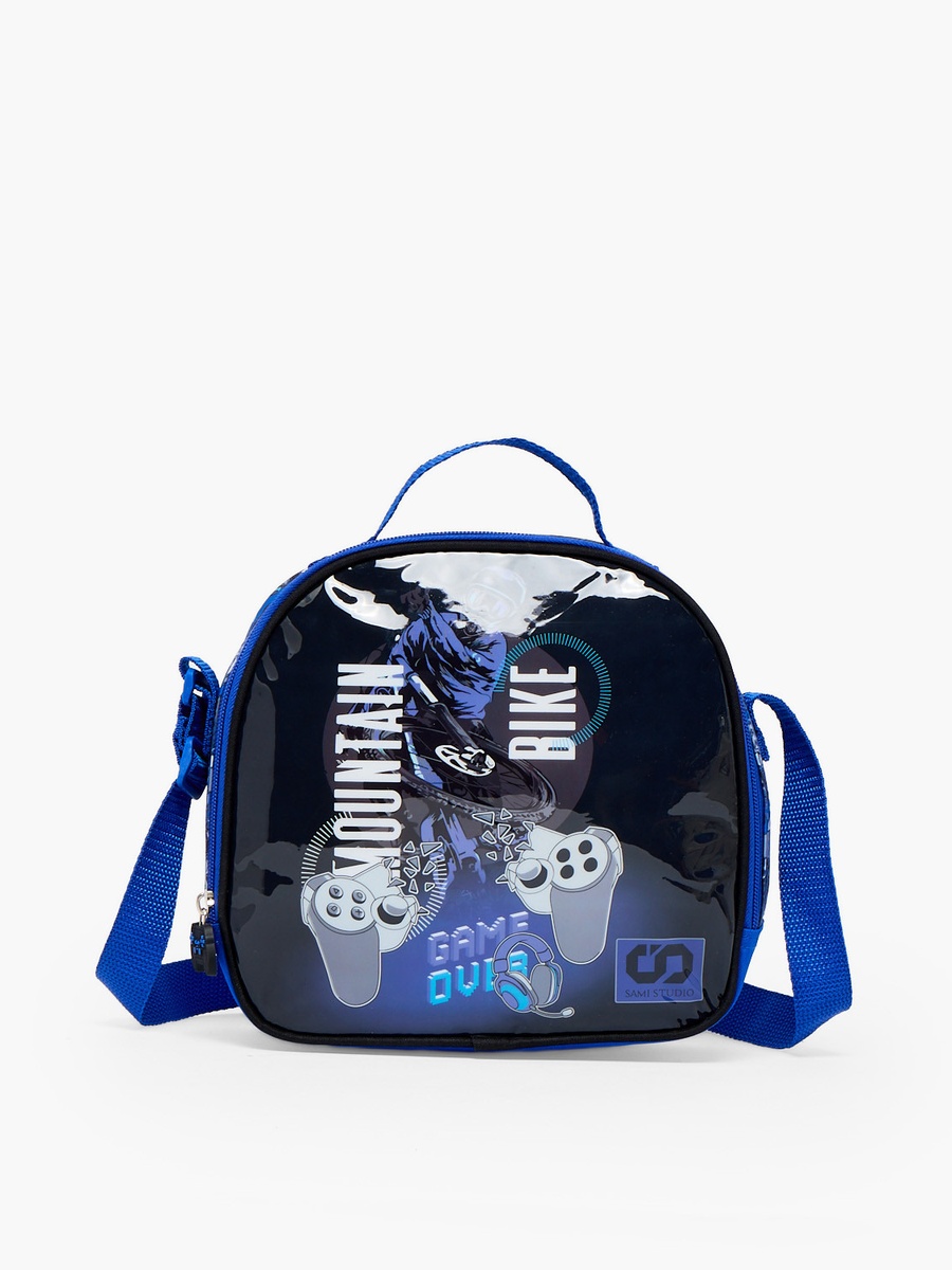 Game Print 5-Piece School Trolley Bag Set with Lunch Bag - 16 inch