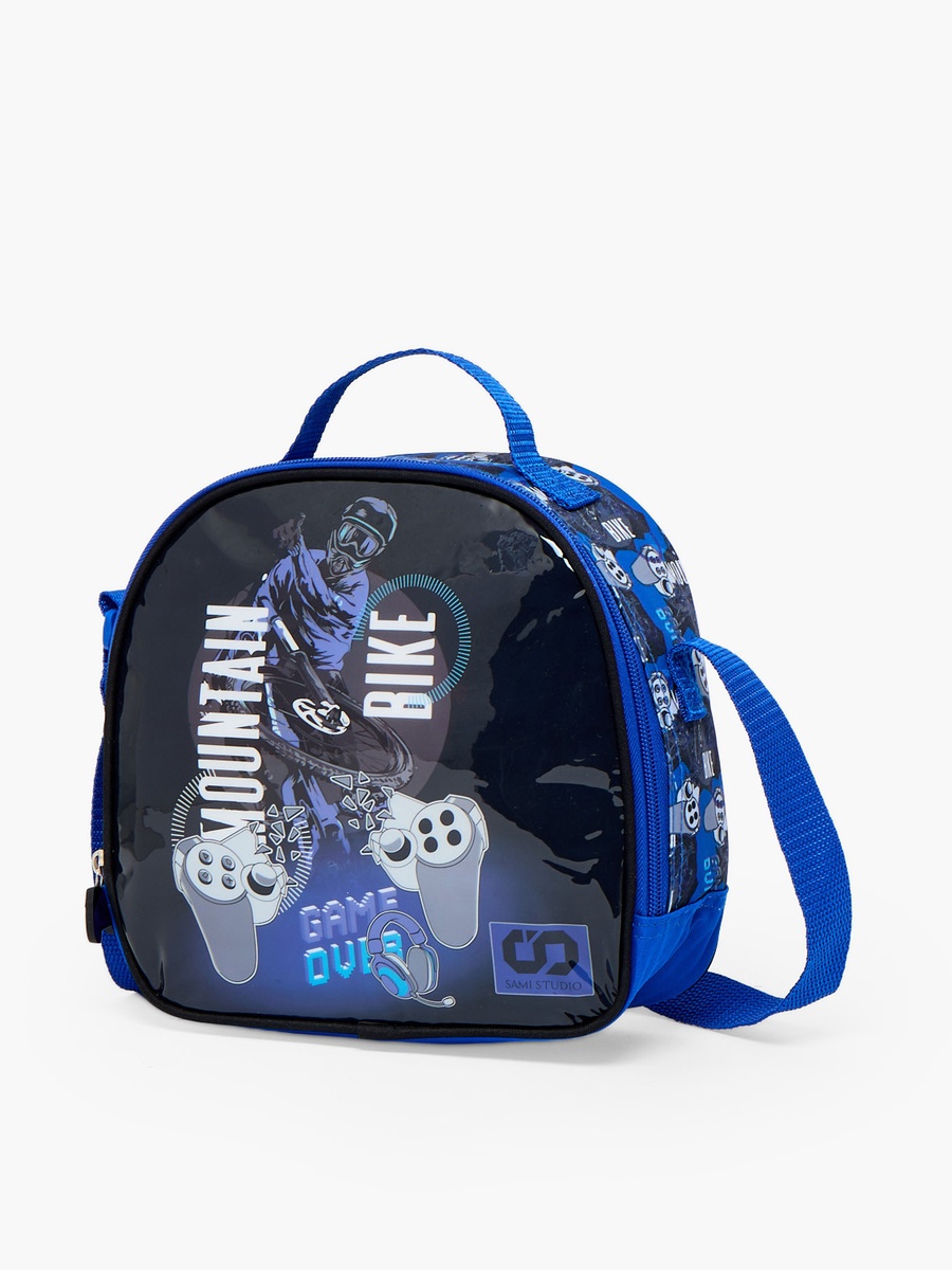 Game Print 5-Piece School Trolley Bag Set with Lunch Bag - 16 inch