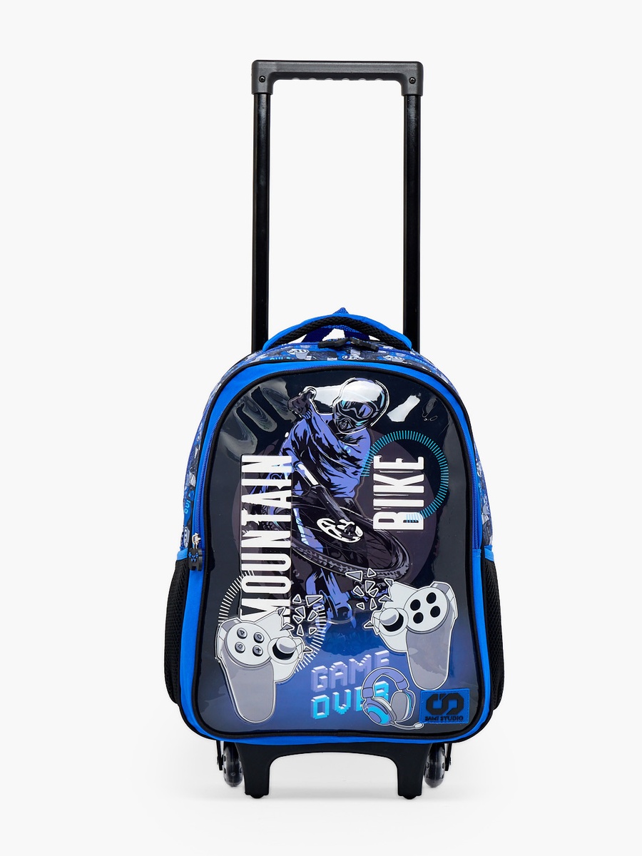 Game Print 5-Piece School Trolley Bag Set with Lunch Bag - 16 inch