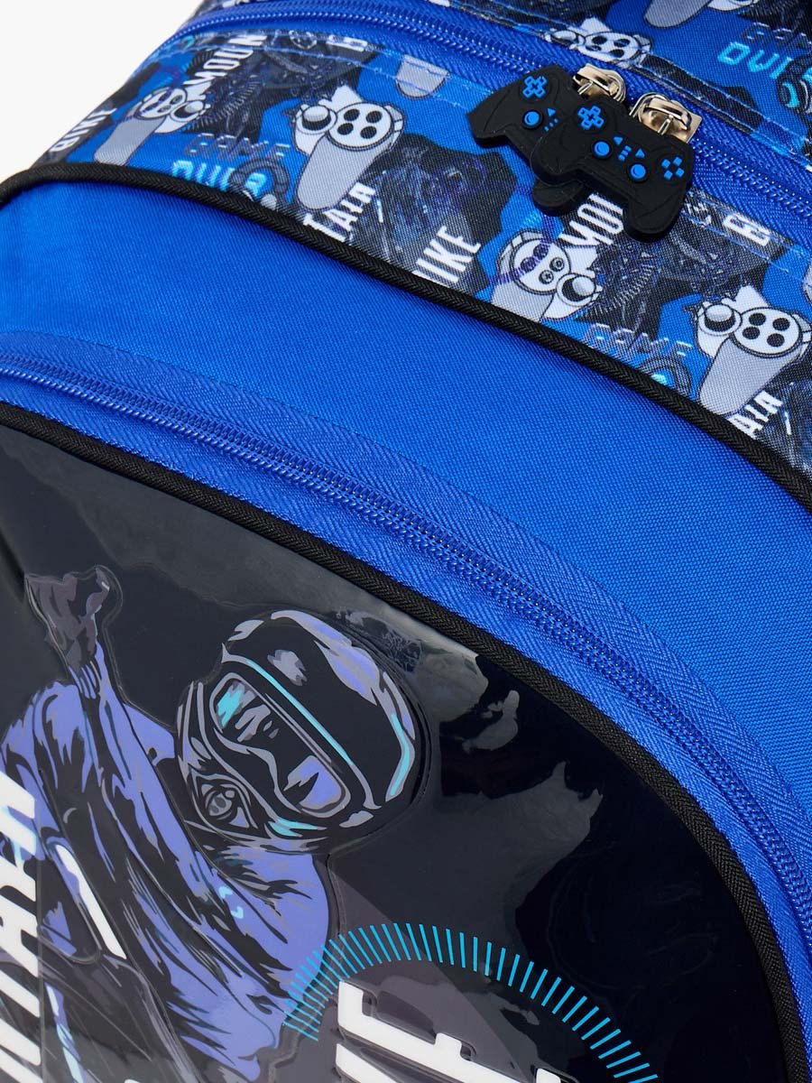 Game Print 5-Piece School Trolley Bag Set with Lunch Bag - 16 inch