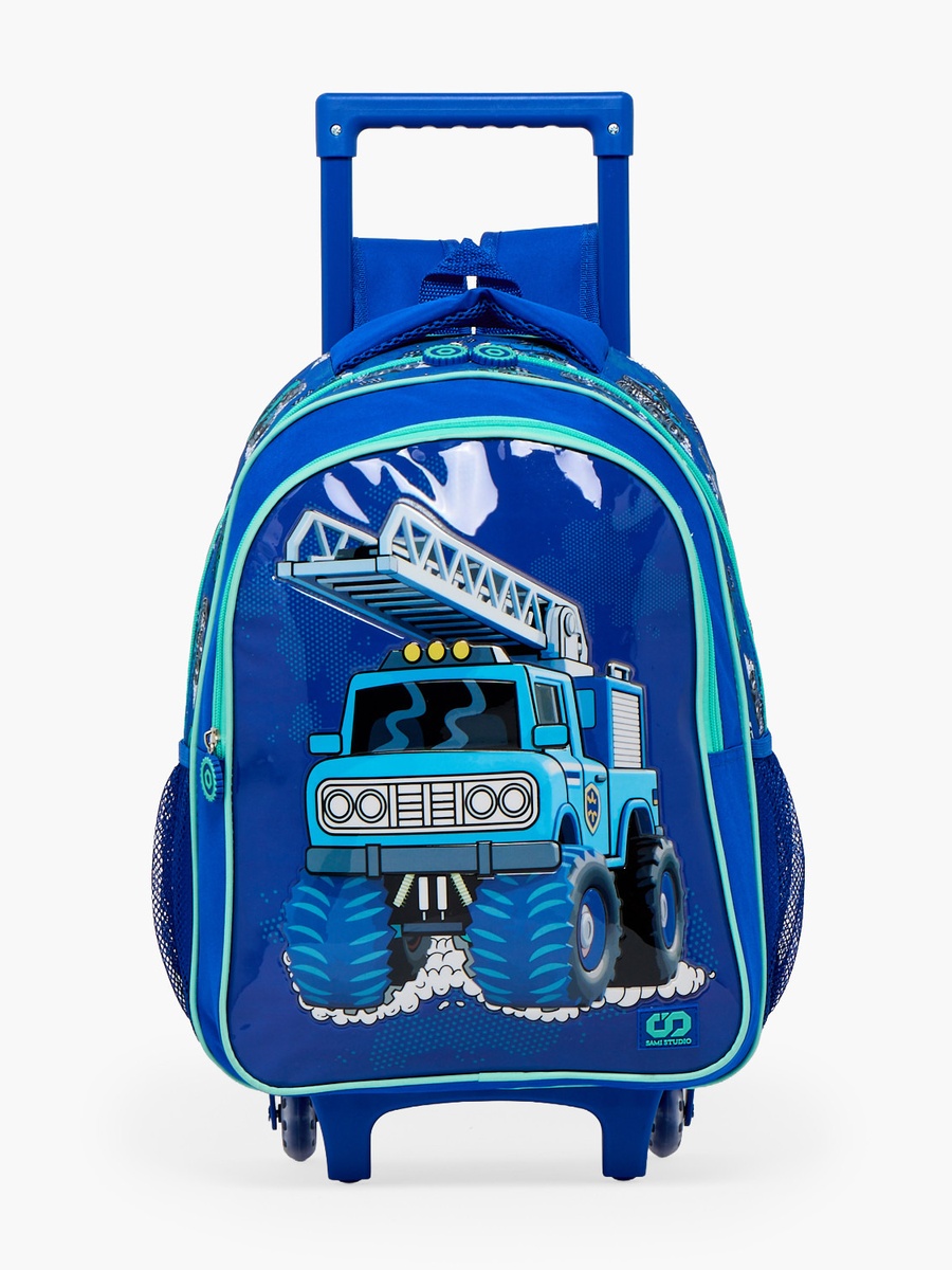 Truck Print 5-Piece School Trolley Bag Set with Lunch Bag - 16 inch
