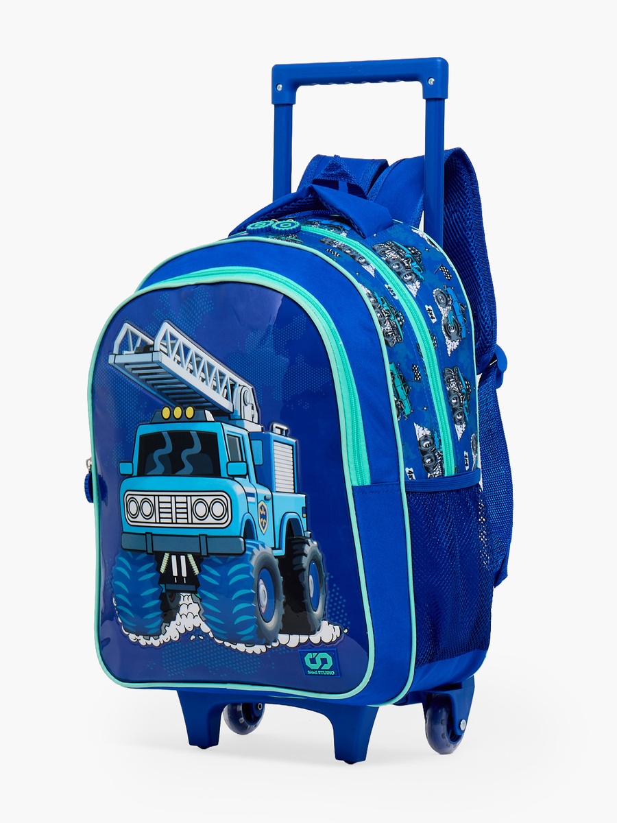 Truck Print 5-Piece School Trolley Bag Set with Lunch Bag - 16 inch