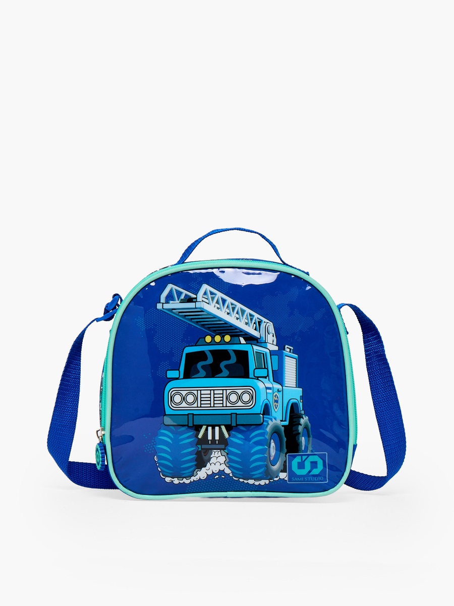 Truck Print 5-Piece School Trolley Bag Set with Lunch Bag - 16 inch
