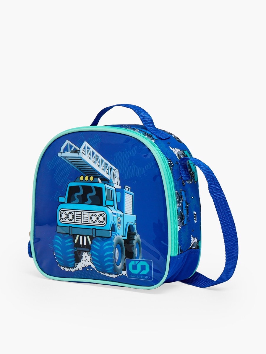 Truck Print 5-Piece School Trolley Bag Set with Lunch Bag - 16 inch