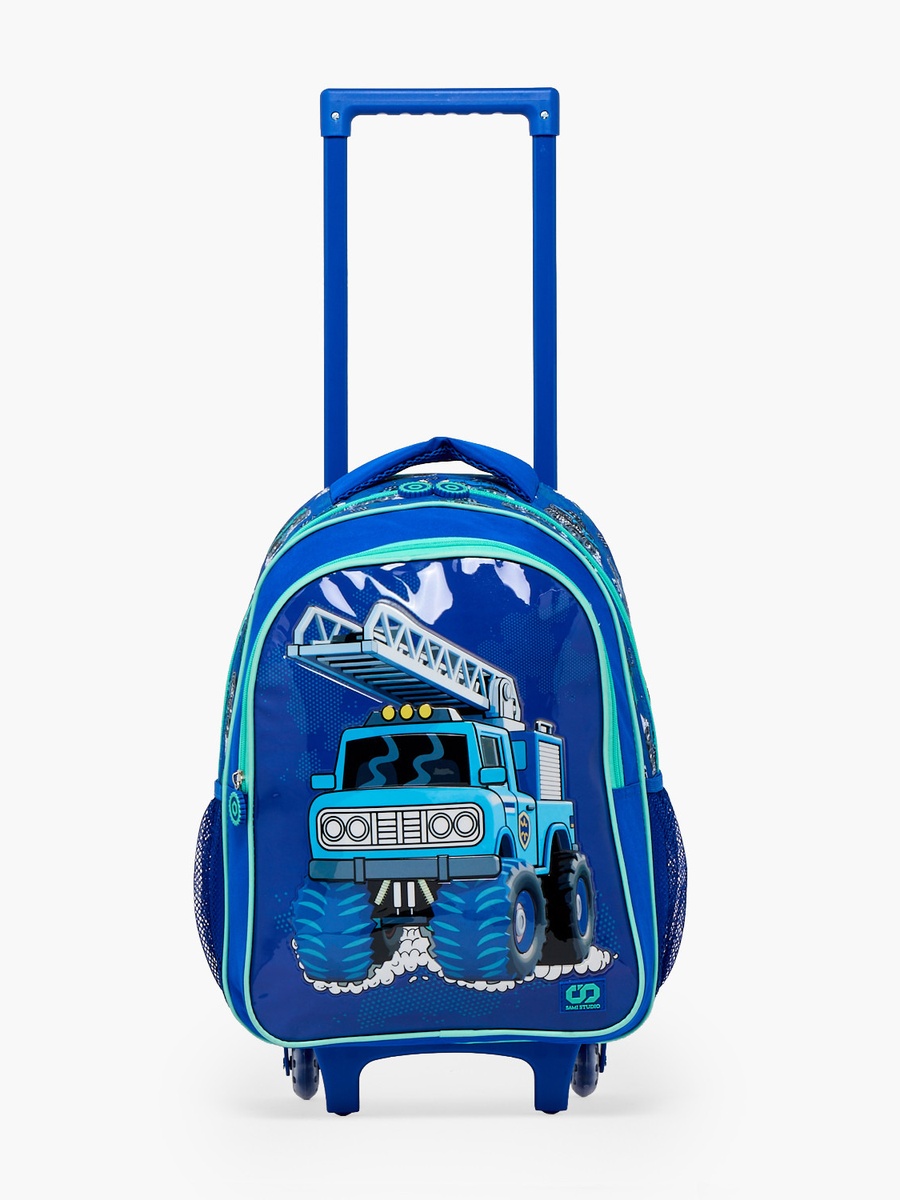 Truck Print 5-Piece School Trolley Bag Set with Lunch Bag - 16 inch