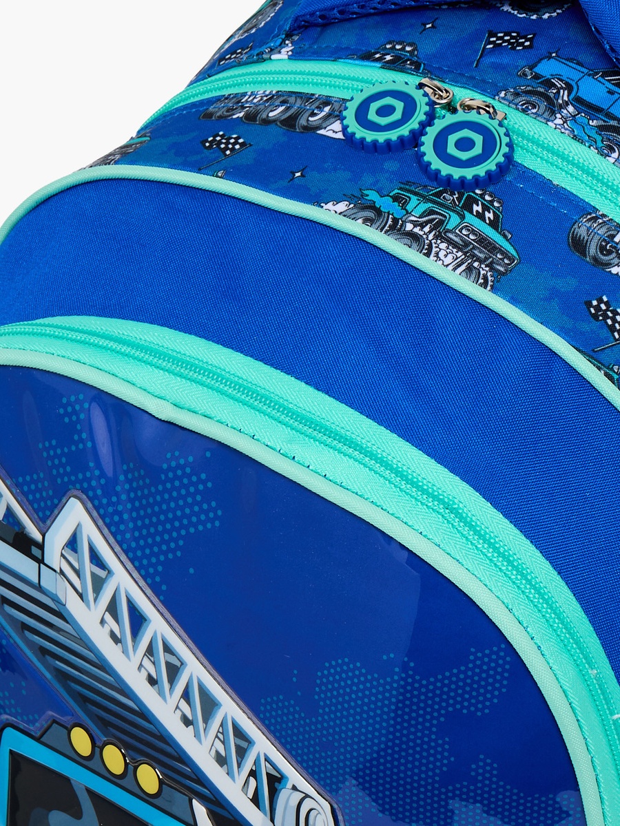 Truck Print 5-Piece School Trolley Bag Set with Lunch Bag - 16 inch