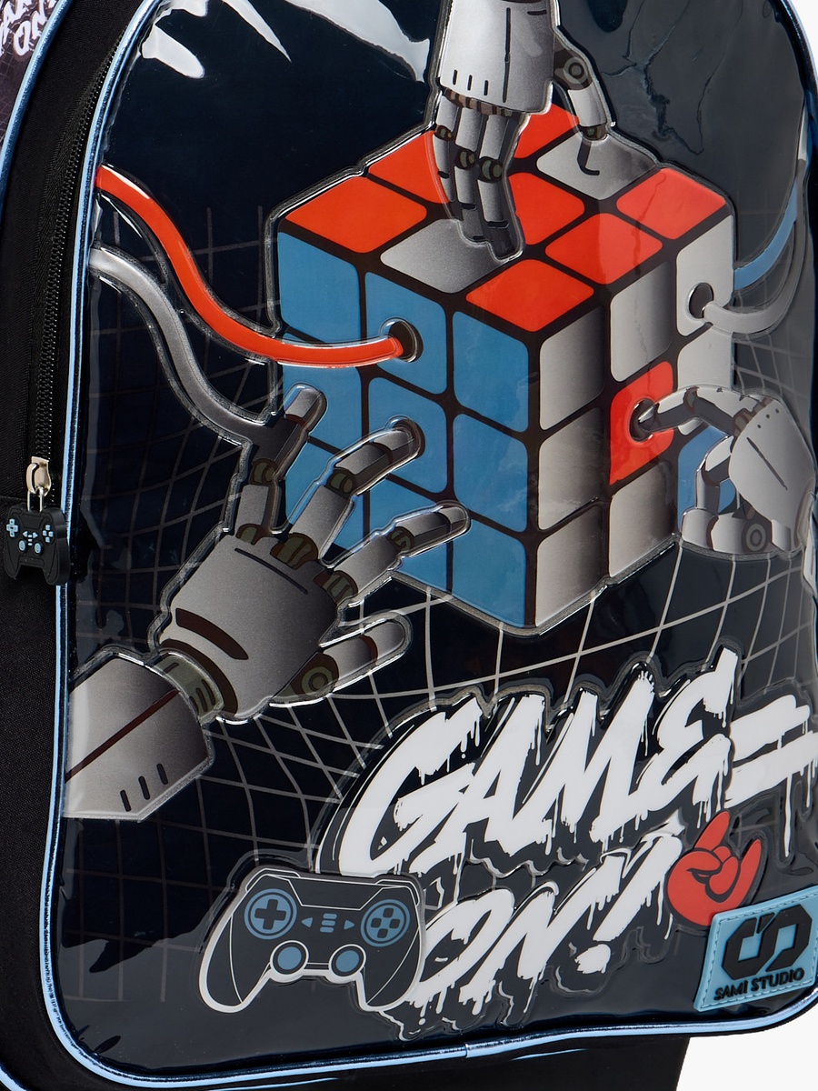 Rubiks Print 5-Piece School Trolley Bag Set with Lunch Bag -16 inch