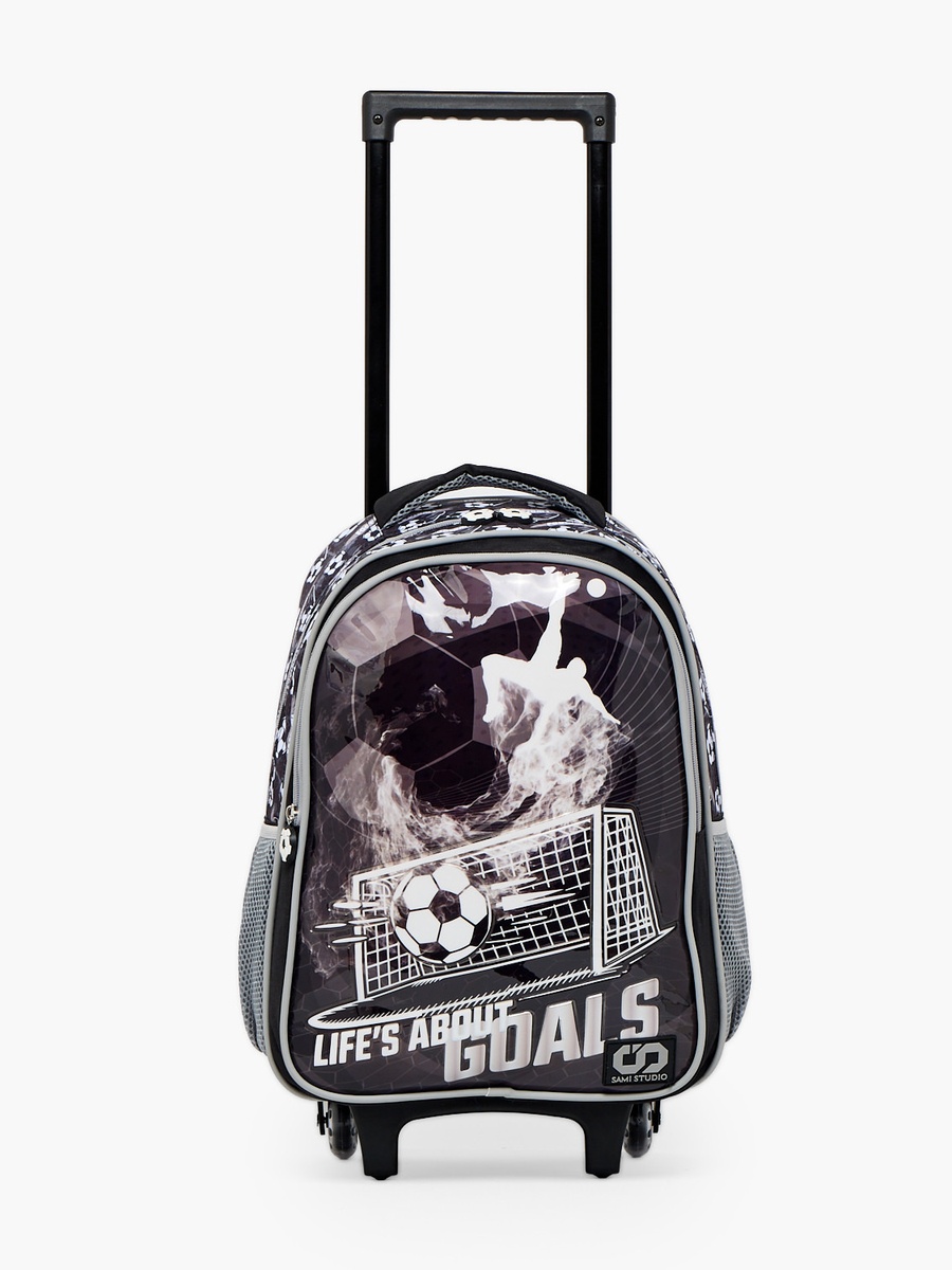 Football 5-Piece School Trolley Bag Set with Lunch Bag - 16 inch
