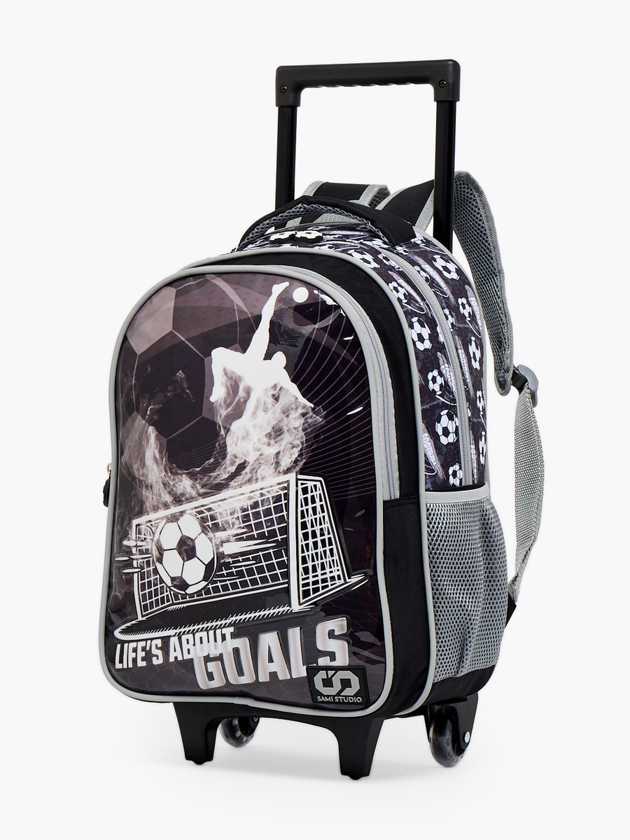 Football 5-Piece School Trolley Bag Set with Lunch Bag - 16 inch