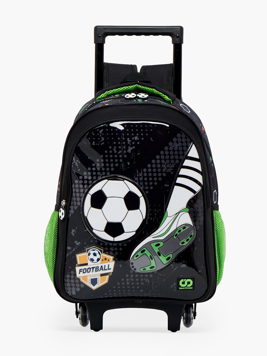 Football 5-Piece School Trolley Bag Set with Lunch Bag - 16 inch