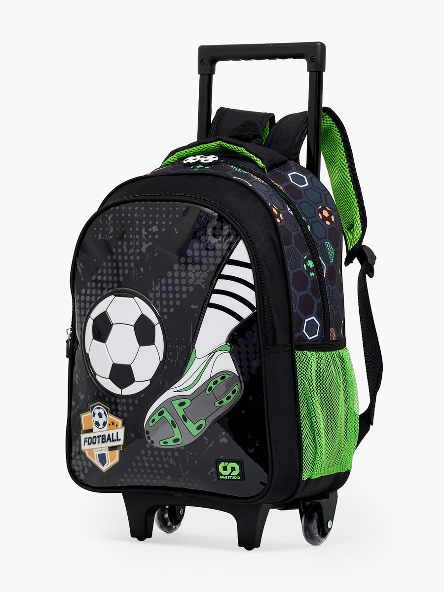 Football 5-Piece School Trolley Bag Set with Lunch Bag - 16 inch