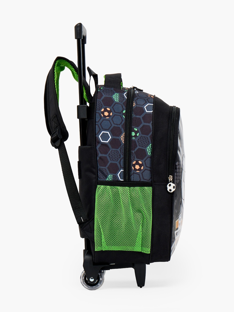 Football 5-Piece School Trolley Bag Set with Lunch Bag - 16 inch