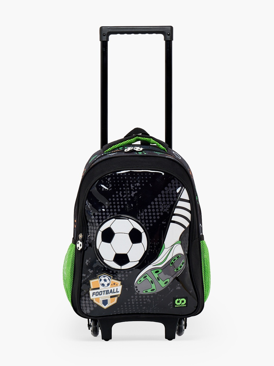 Football 5-Piece School Trolley Bag Set with Lunch Bag - 16 inch