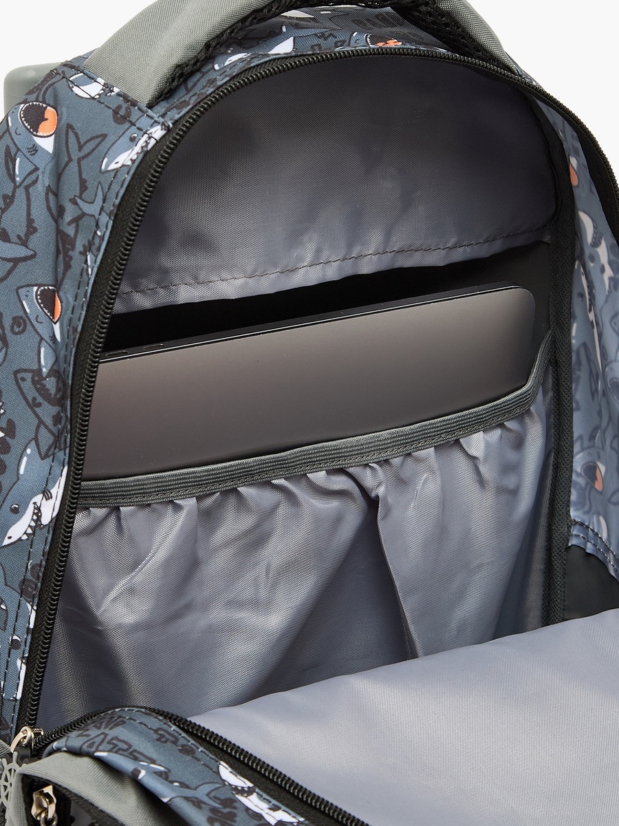 Shark Print 5-Piece School Trolley Bag Set with Lunch Box - 16 inch