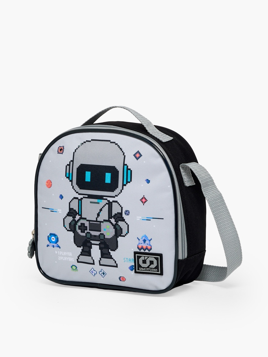 Robot Print 3-Piece School Trolley Bag Set with Lunch Bag - 12 inch