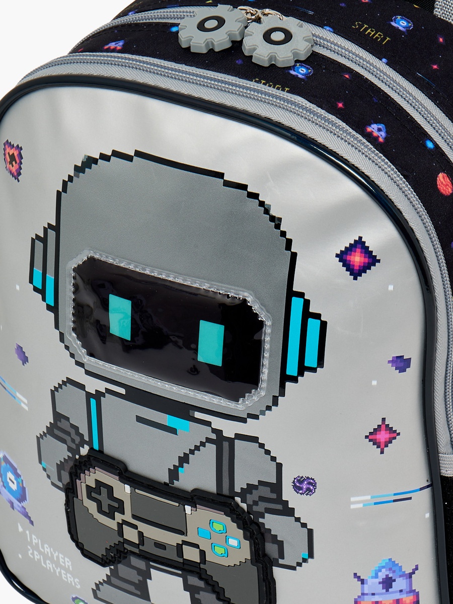Robot Print 3-Piece School Trolley Bag Set with Lunch Bag - 12 inch