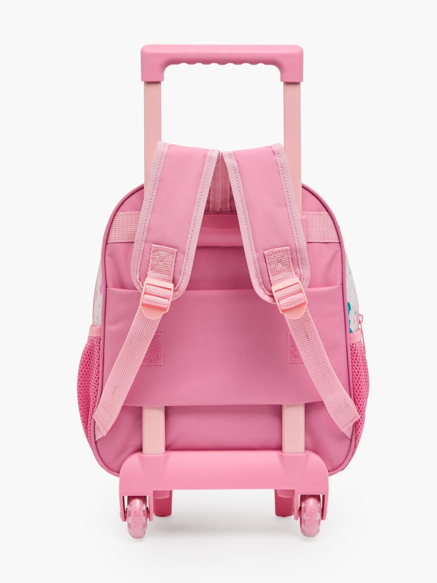 Girls Printed Print 3-Piece School Trolley Bag Set with Lunch Bag - 12 inch