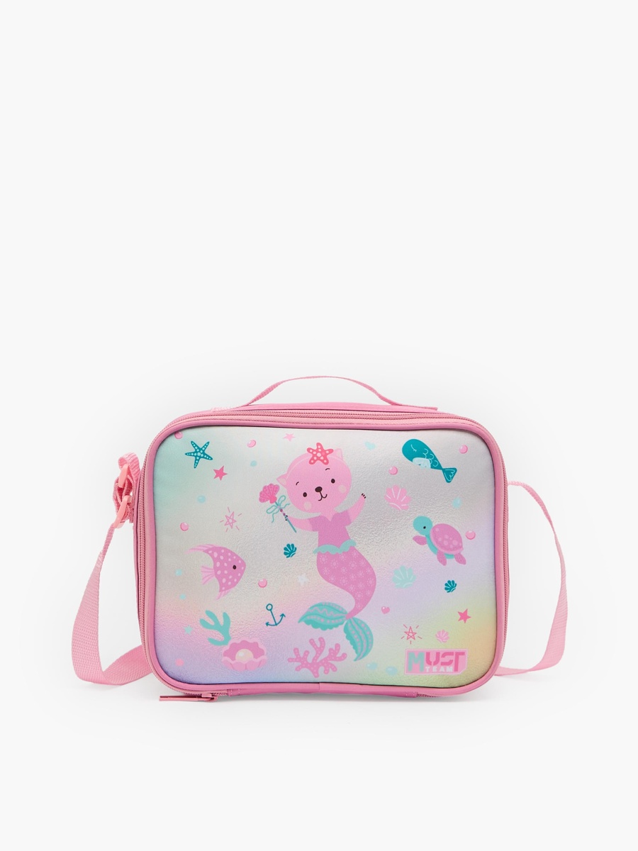 Girls Printed Print 3-Piece School Trolley Bag Set with Lunch Bag - 12 inch