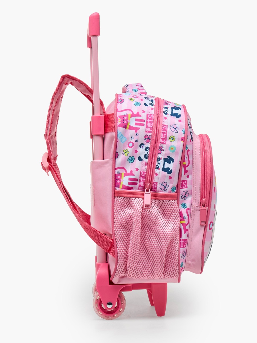 Girls Pets Print 3-Piece Trolley Bag Set with Pencil Case - 12 inch