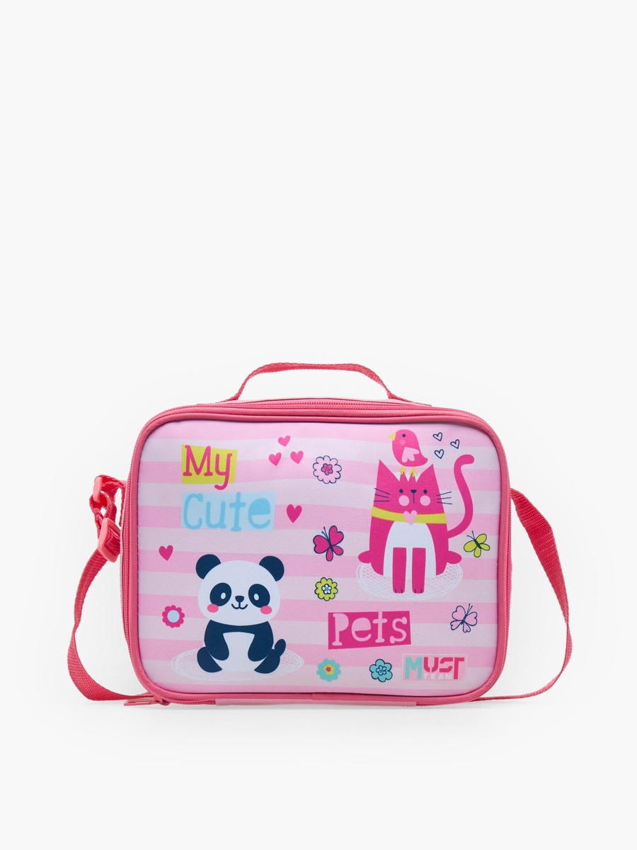 Girls Pets Print 3-Piece Trolley Bag Set with Pencil Case - 12 inch