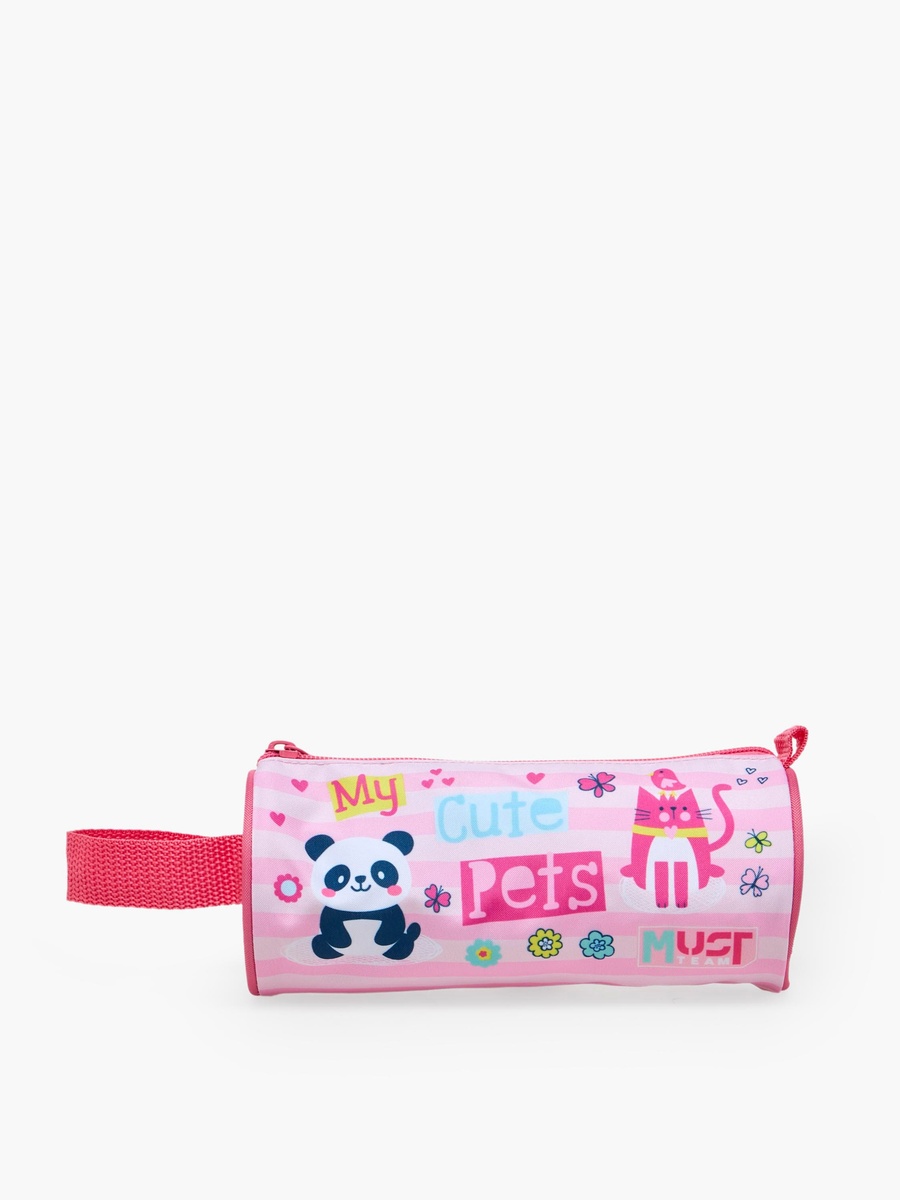 Girls Pets Print 3-Piece Trolley Bag Set with Pencil Case - 12 inch