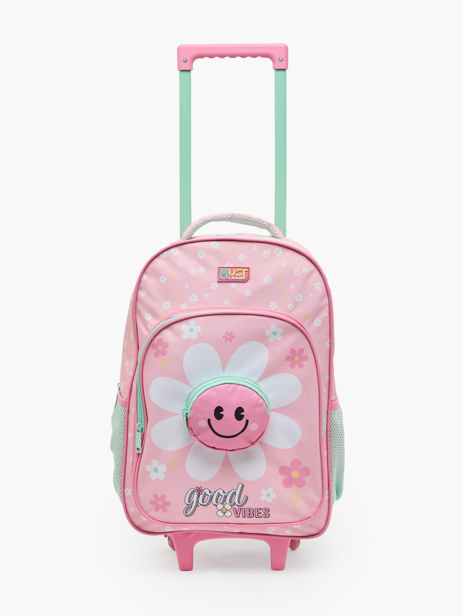 Girls Floral Print 5-Piece School Trolley Bag Set with Lunch Bag - 16 inch