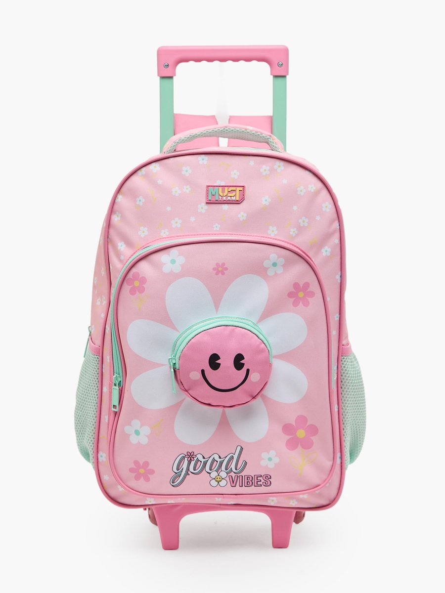 Girls Floral Print 5-Piece School Trolley Bag Set with Lunch Bag - 16 inch