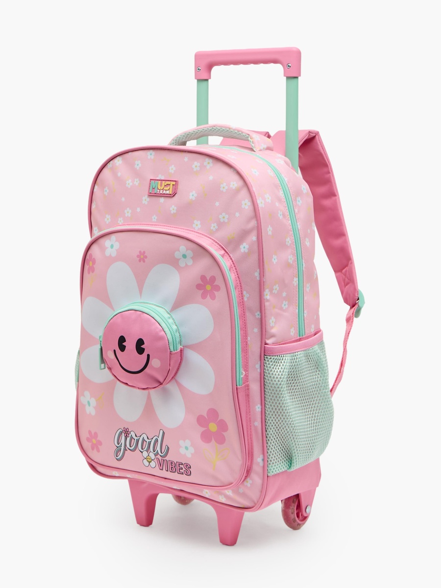 Girls Floral Print 5-Piece School Trolley Bag Set with Lunch Bag - 16 inch