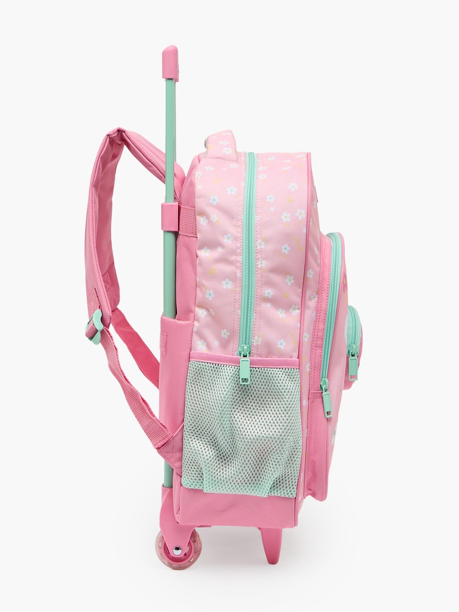Girls Floral Print 5-Piece School Trolley Bag Set with Lunch Bag - 16 inch