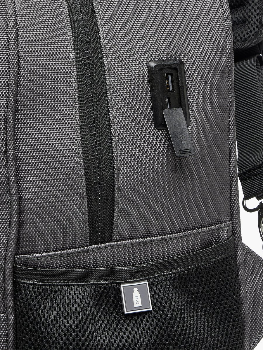 Solid Trolley Backpack with Retractable Handle - 18 inch