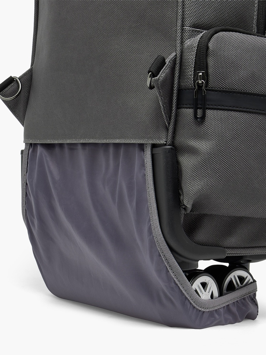 Solid Trolley Backpack with Retractable Handle - 18 inch