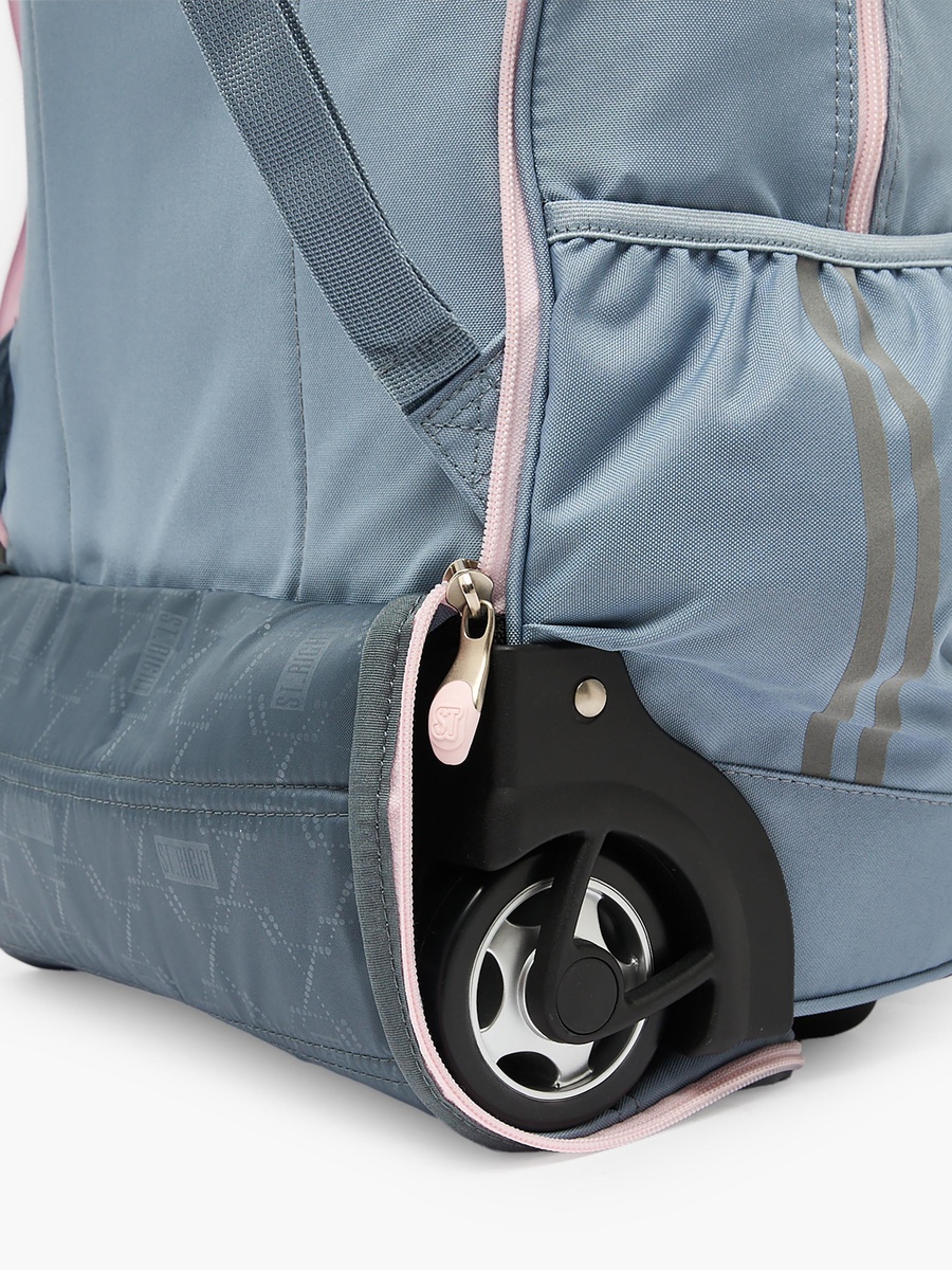 Heart Print Trolley Backpack with Retractable Handle - 18 inch