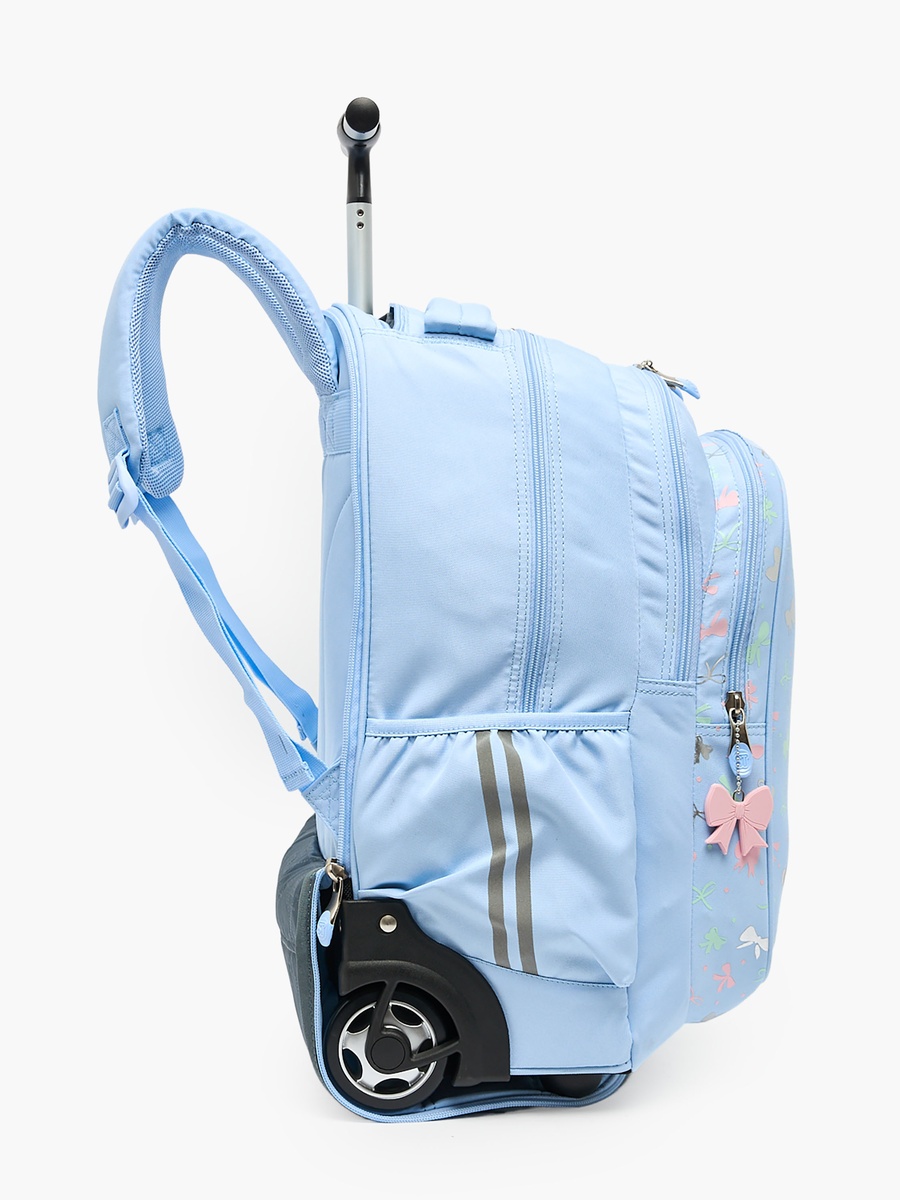 Bow Print Trolley Backpack with Retractable Handle - 18 inch
