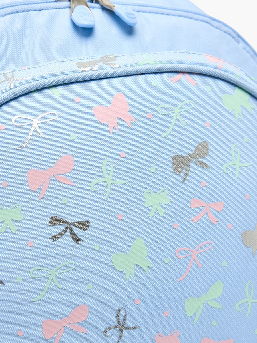 Bow Print Trolley Backpack with Retractable Handle - 18 inch
