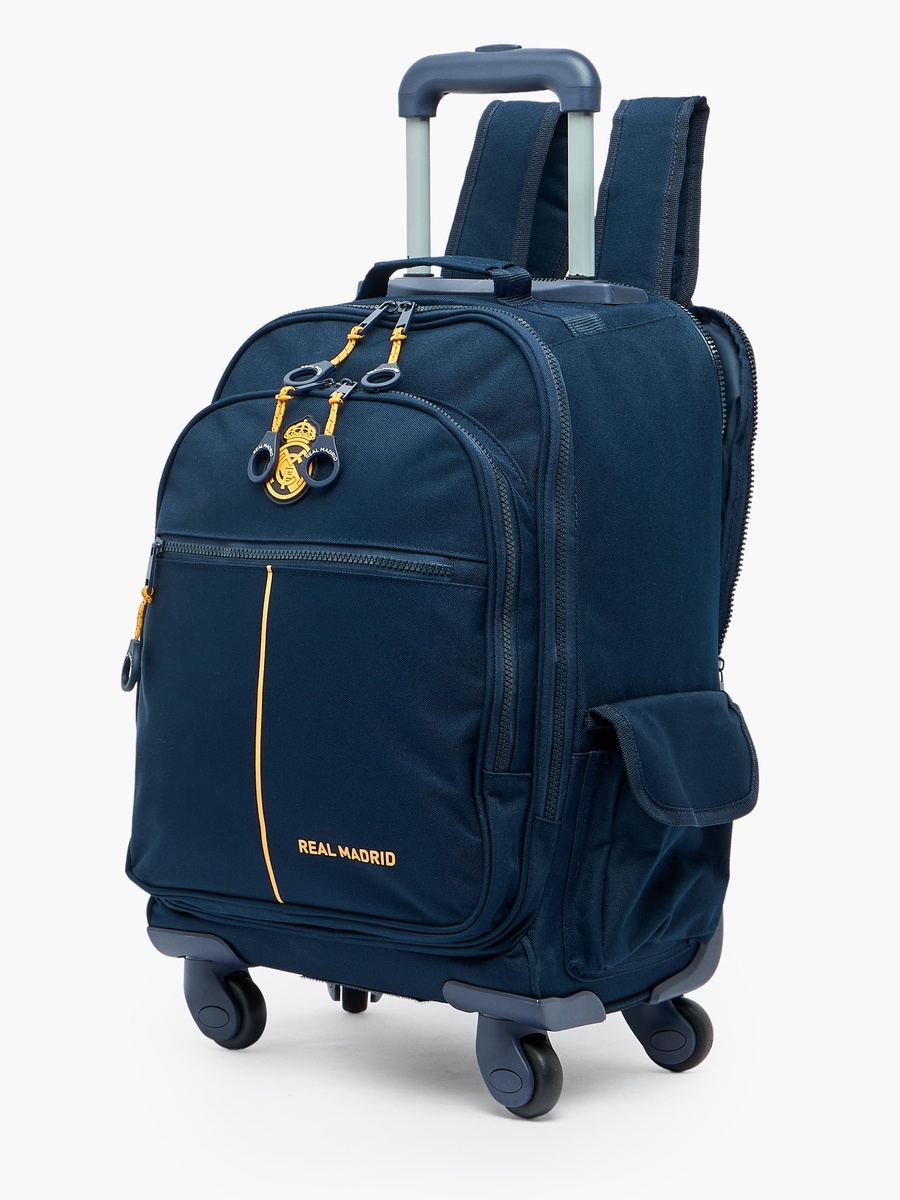 Boys Printed Trolley Backpack with Retractable Handle - 18 inch