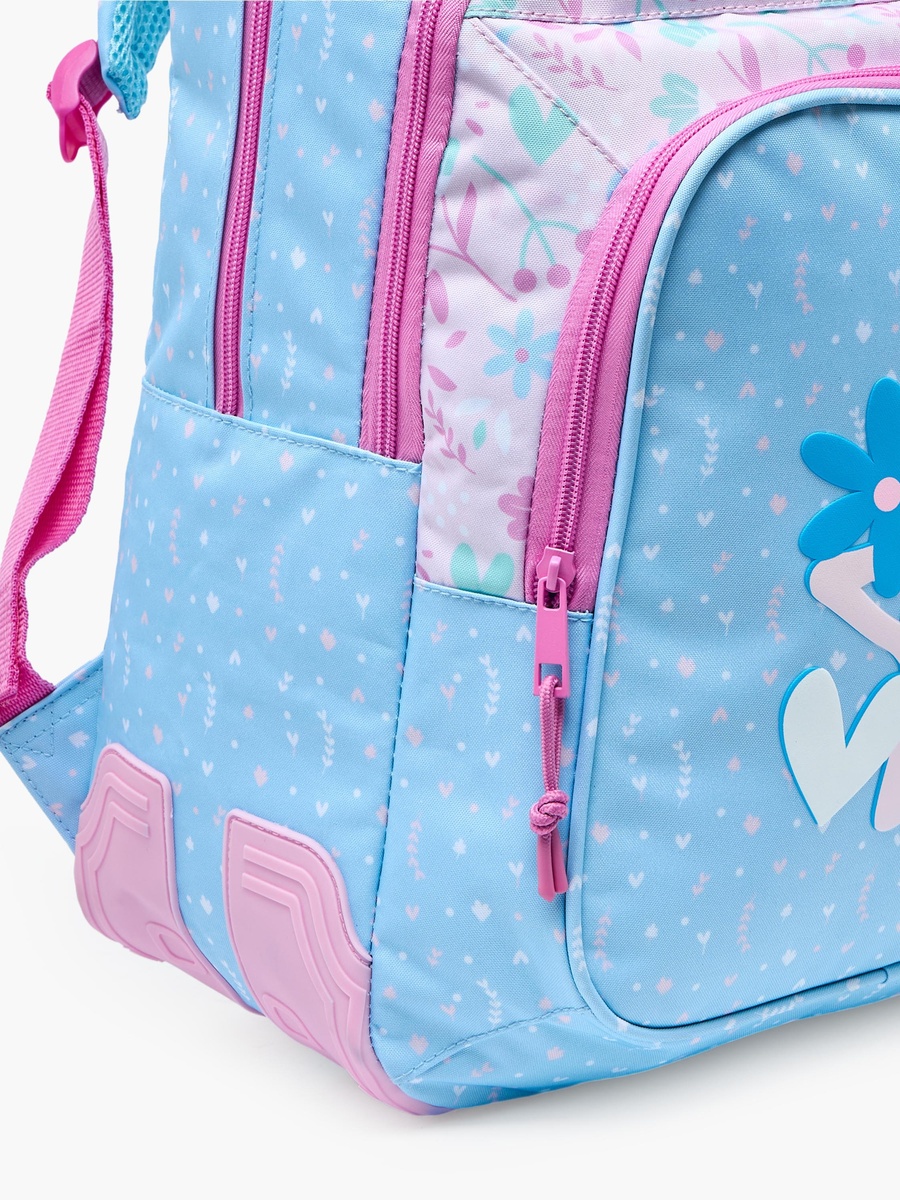 Safta Floral Print Backpack with Padded Shoulder Straps - 18 inch