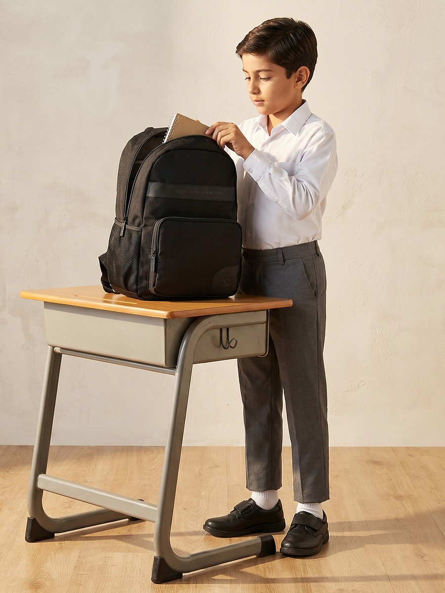 Solid Backpack with Adjustable Straps - 17 inch