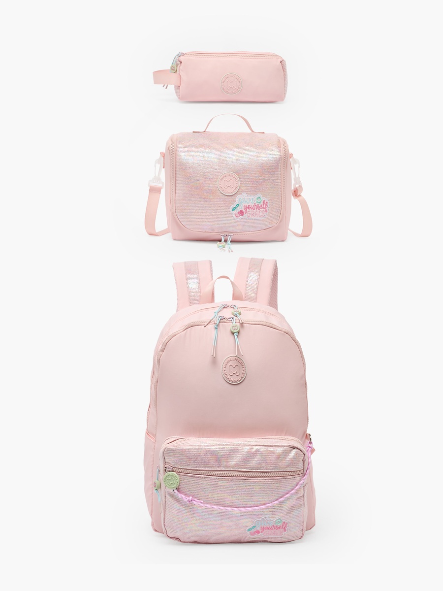 Girls Textured Backpack with Padded Shoulder Straps - 17 inch
