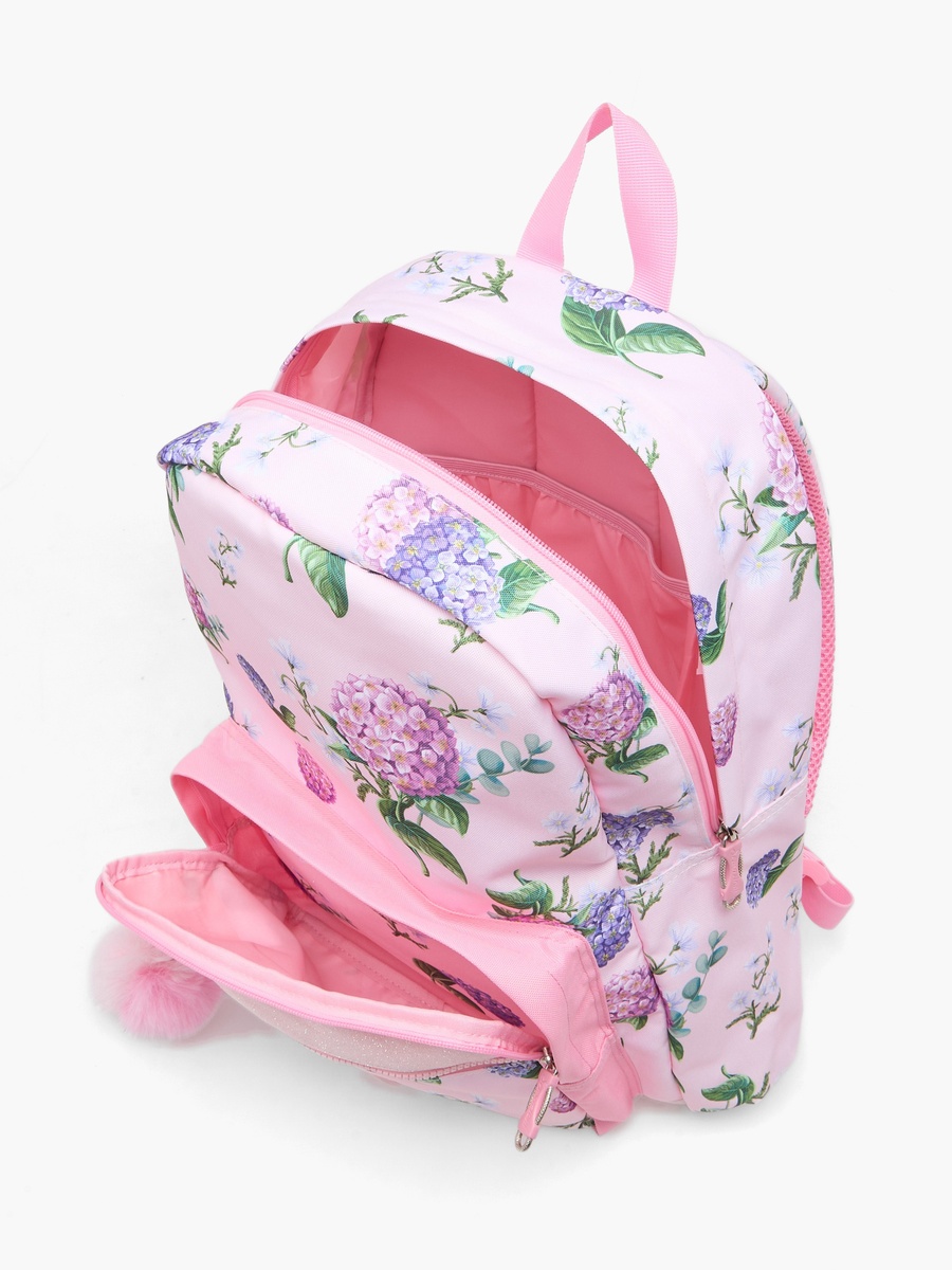 Floral Print Backpack with Adjustable Shoulder Straps - 18 inch