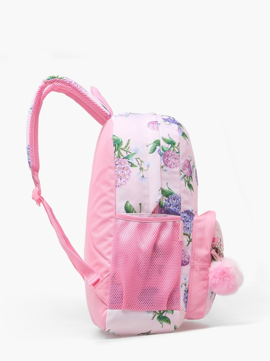 Floral Print Backpack with Adjustable Shoulder Straps - 18 inch