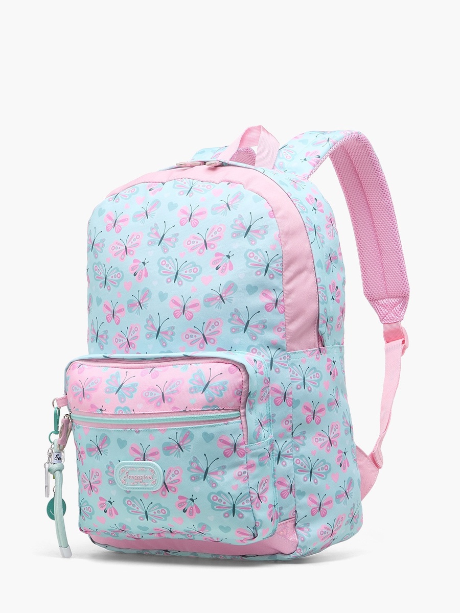 Butterfly Print Backpack with Adjustable Shoulder Straps - 18 inch